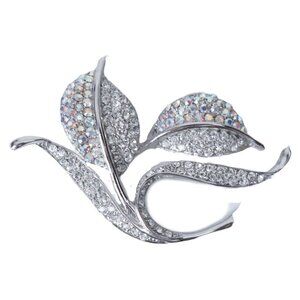 Vintage Mid Century Rhinestone Crystal Pin Brooch